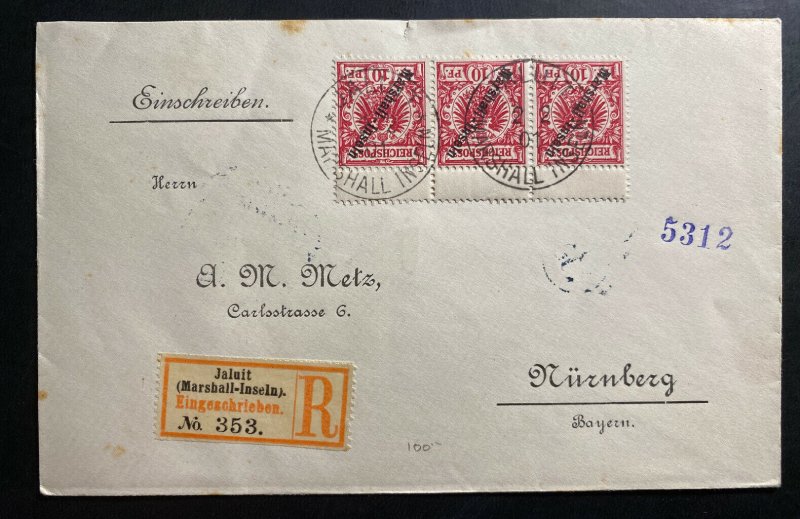 1901 Jaluit German Marshall Island Registered Cover to Nurnberg Germany