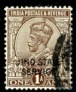 India- Convention States, Jhind, Scott #o39, Used