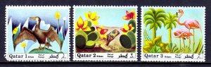 Qatar - Scott #238, 239, 240 - MNH - Round corner LL #238 - SCV $7.50