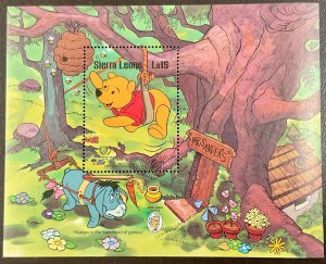 Sierra Leone Disney Winnie the Pooh and Eeyore Souvenir Sheet 1985