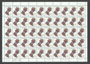 1994 US SCOTT#2872 29ct Christmas Stocking Sheet of 50 MNH