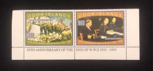 O)   1995 COOK ISLANDS, END OF WORLD WAR II, GERMAN SURRENDER, RHEIMS, JAPANESE