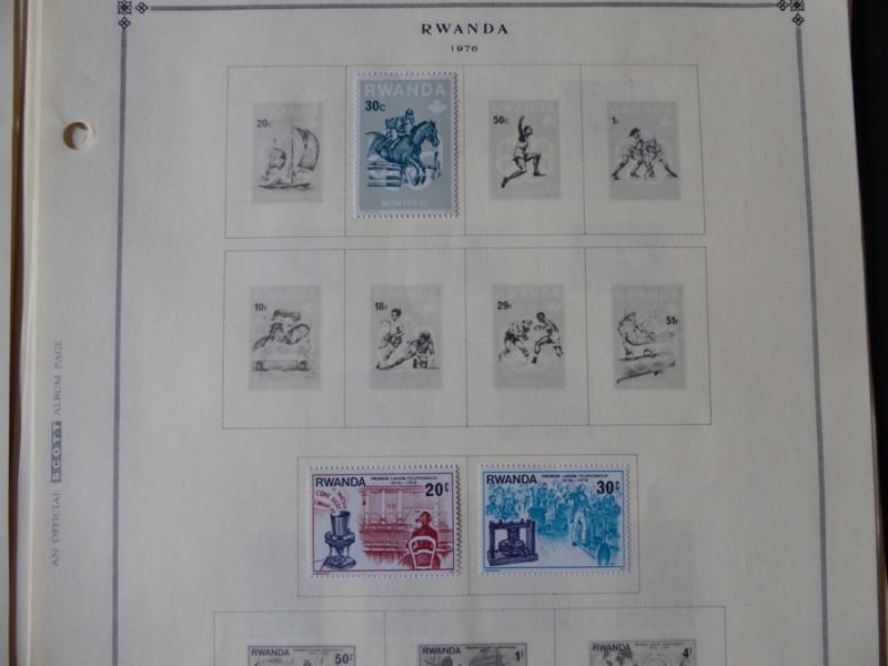 Rwanda 1962-1980  Mint/Used Stamp Collection on Scott Int Alb Pgs