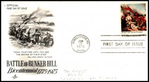 US 1564 Bunker Hill Artcraft Pencil FDC