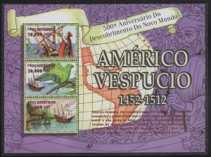 Mozambique 2002 MNH Sc 1525 30000m Amerigo Vespucci Sheet of 3