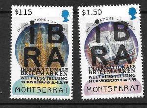 MONTSERRAT SG1130/1 1999 IBRA 99 INTERNATIONAL STAMP EXHIBTON MNH