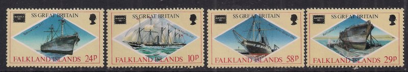 Falkland Island 1986 QE2 Set Ameripex '86  Umm SG 527-530 ( F1436 )