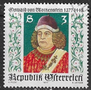 Austria ~ Scott # 1052 ~ Used ~ Oswald von Wolkenstein
