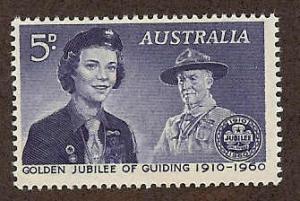 Australia Sc 335 MNH ( 1960 ) Girl Guides Scouting