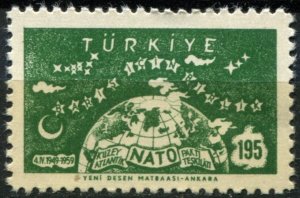 Turkey Sc#1437 MNH, 195k grn, NATO, 10th Anniversary (1959)