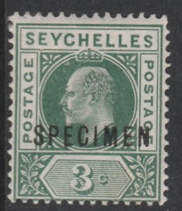 SEYCHELLES 1903 KE7 3c SPECIMEN with DENTED FRAME variety