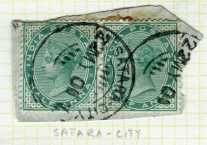 INDIA; POSTMARK fine used cancel on QV issue, Satara City PIECE