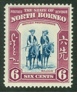 SG 307 North Borneo 6c deep blue & claret. A fine fresh lightly mounted mint...