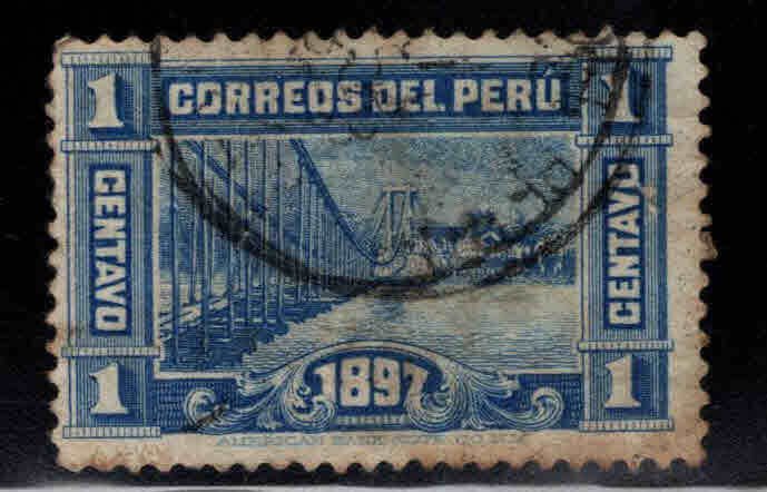 Peru  Scott 154 Used  1897 stamp toned perfs