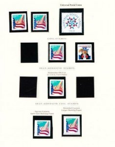 U S 1999 Definitive and Self-Adhesive Coil Stamps,  8 Different Stamps   Mint NH