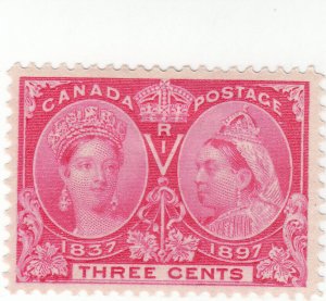 Canada - Scott # 53 - 3c Rose - Jubilee Issue - Mint Hinged - SCV $30.00