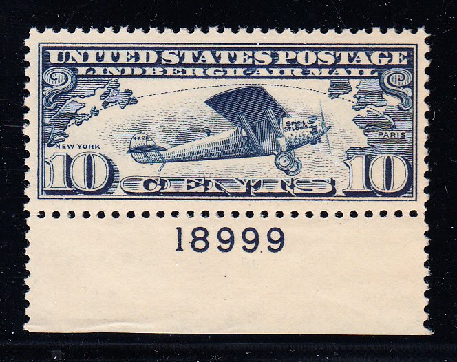 US #C10 XF/NH Pl # Gem! Extraordinarily Fresh Free shippin!