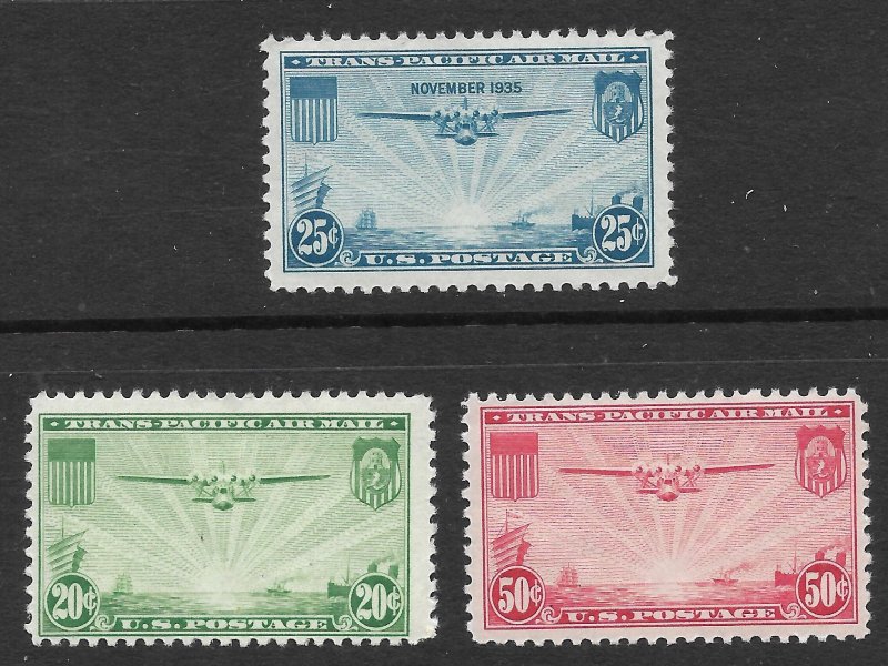 Doyle's_Stamps: MH 1935-1937 Airmail Set Scott #C20* to #C22*