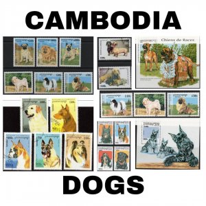 Thematic Stamps - Cambodia - Dogs - Choose from dropdown menu