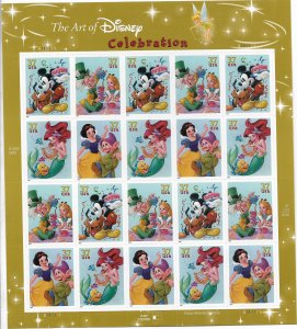 USA, 3912-3915 MNH SHEETS THE ART OF DISNEY CELEBRATION