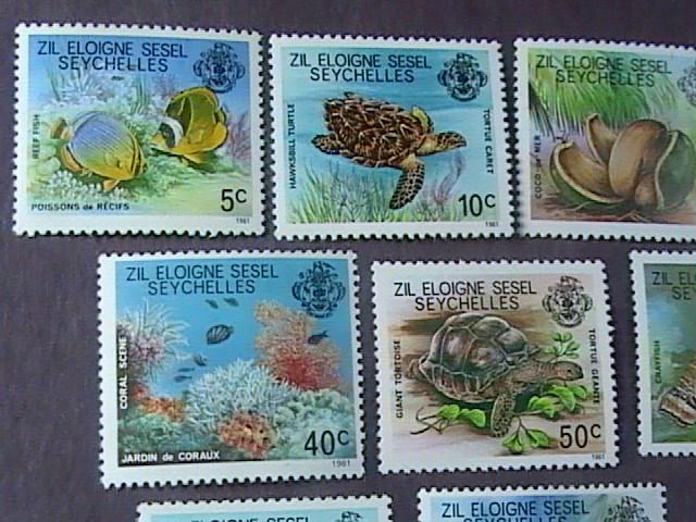 SEYCHELLES/ZIL ELWANNYEN SESEL # 1-16-MNH---COMPLETE SET---WILDLIFE ---1980