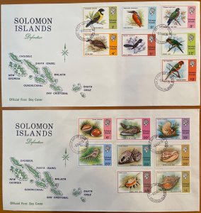 SOLOMON ISLANDS 1976 Birds, Set of 2 FDC’s 