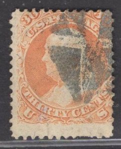 US Stamp #71 30c Orange Franklin  USED SCV $225.00