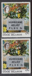 Cook Islands #B3 VF/NH Albino Queen Variety With Normal For Comparison