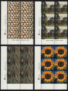 Great Britain Millennium Projects 8th series 'Tree and Leaf' 4v Plate Blocks De