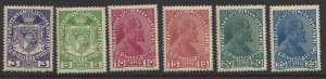 Liechtenstein #4-9 MNH set, Coat of arms & Prince Johann II, issued 1917-18