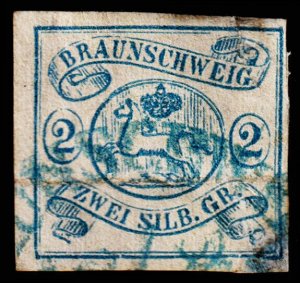 Germany - Brunswick Scott 2 (1852) Used G, CV $250.00 C