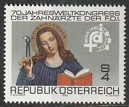 1982 Austria - Sc 1225 - MNH VF - 1 single - St Apollona (Dentists)