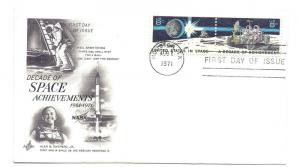 1434-5 Space Achievement ArtCraft pair FDC Houston, TX