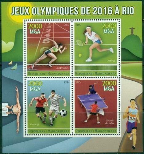 2015 olympics sport rio sprinting table tennis football m/sheet mnh 