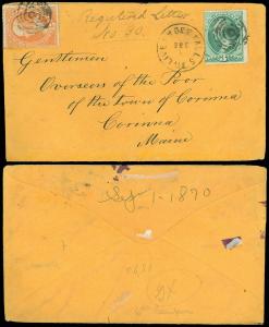 SEP 1 1870, LIVERMORE FALLS MAINE, Registered Cover, SC #152 15¢ Tied to Cover!