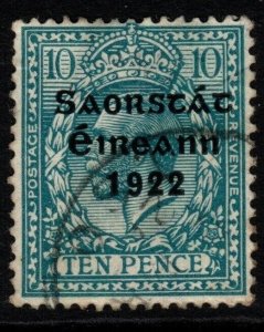 IRELAND SG62 1922 10d TURQUOISE-BLUE FINE USED