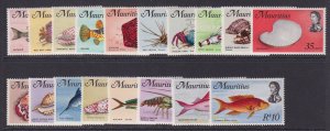 Mauritius, Scott 339-356 (SG 382-399), MLH