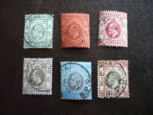 Stamps - Hong Kong (Shanghai)-Scott# 87,89,90,93,94,97-Used Part Set of 6 Stamps