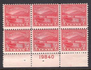 #681 VF MNH OG-BOTTOM PLATE BLOCK-L@@K!! (REM #681-80)