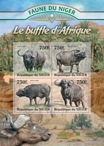 NIGER - 2013 - African Buffaloes - Perf 4v Sheet - Mint Never Hinged