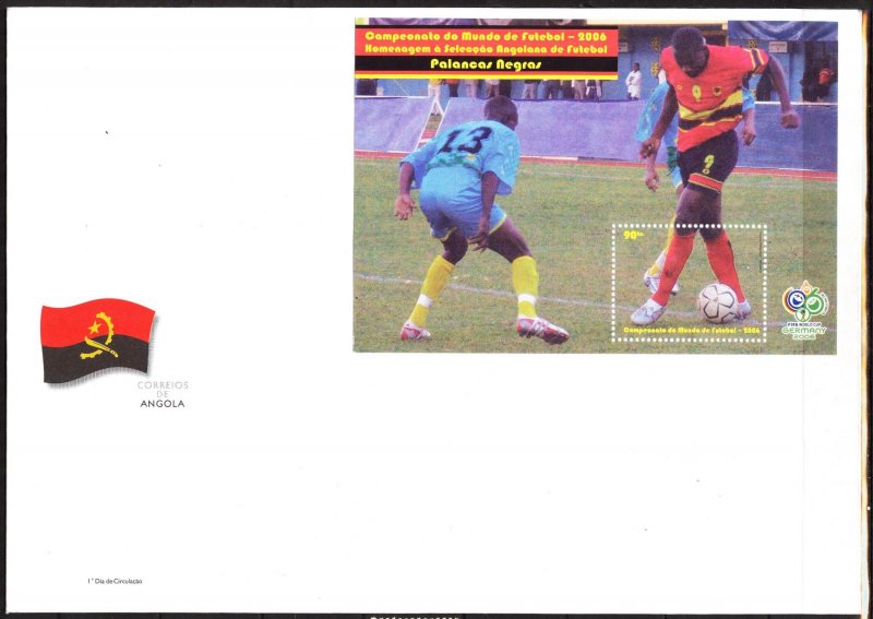 Angola 2006 Football Soccer Germany 2006 S/S on envelope