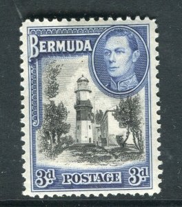 BERMUDA; 1938 early GVI Pictorial issue fine Mint hinged Shade of 3d. value