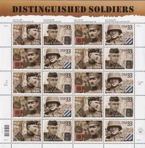 U.S.#3396a Distinguished Soldiers 33c Sheet of 20, MNH.  Post Office Fresh