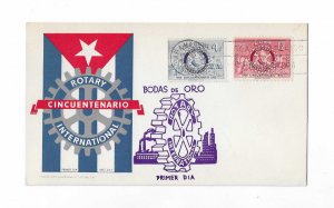 Cuba  1955  Rotary set of 2 FDC with a scarce Overseas Mailers cachet