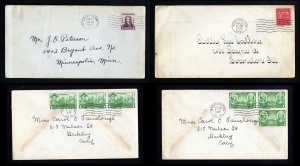 4 Different First Day Covers with no cachets dated 1932 to 1936