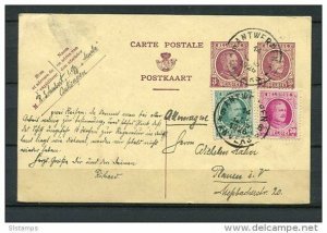 Belgium 1926 Uprated Postal Stationary card Anvers to Germany  King Albert