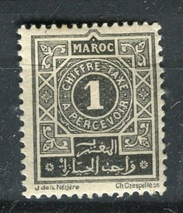 FRENCH COLONIES; MOROCCO 1917 early Postage Due issue Mint hinged 1c. value