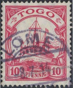 German 1914 Togo Mi 22 10pf Wmk Used LOME Scarce Usage 107193