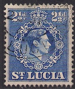 St Lucia 1938 - 48 KGV1 2 1/2d Ultramarine used SG 132 ( L960 )