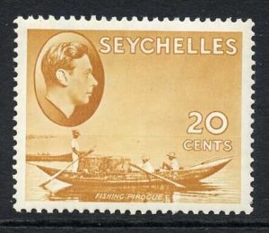 Seychelles SG140a 20c brown-ochre (Chalky) M/M